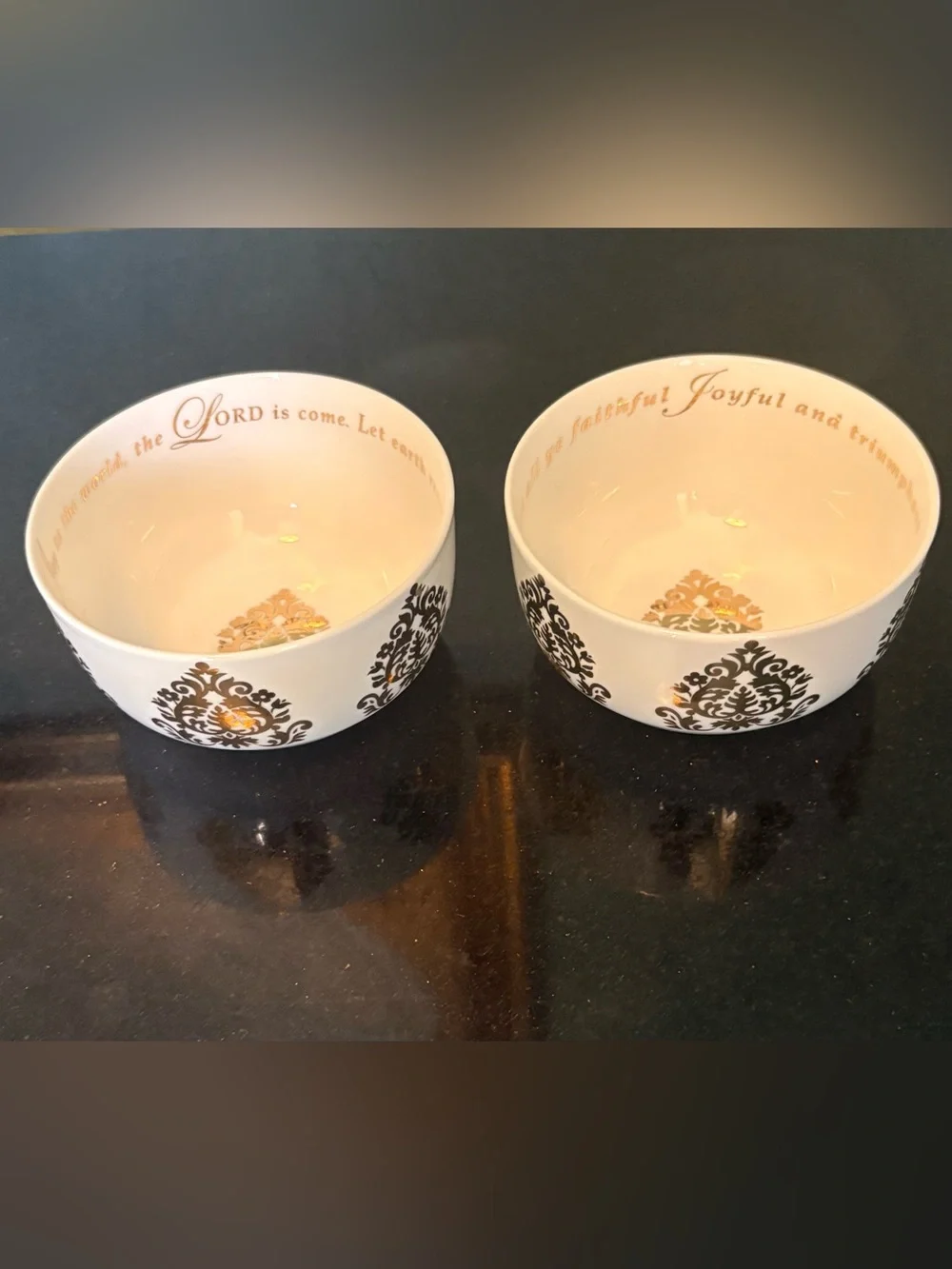 Cracker Barrel Season Of Glory 2 White Ceramic Bowls Gold Accents 4”Diameter